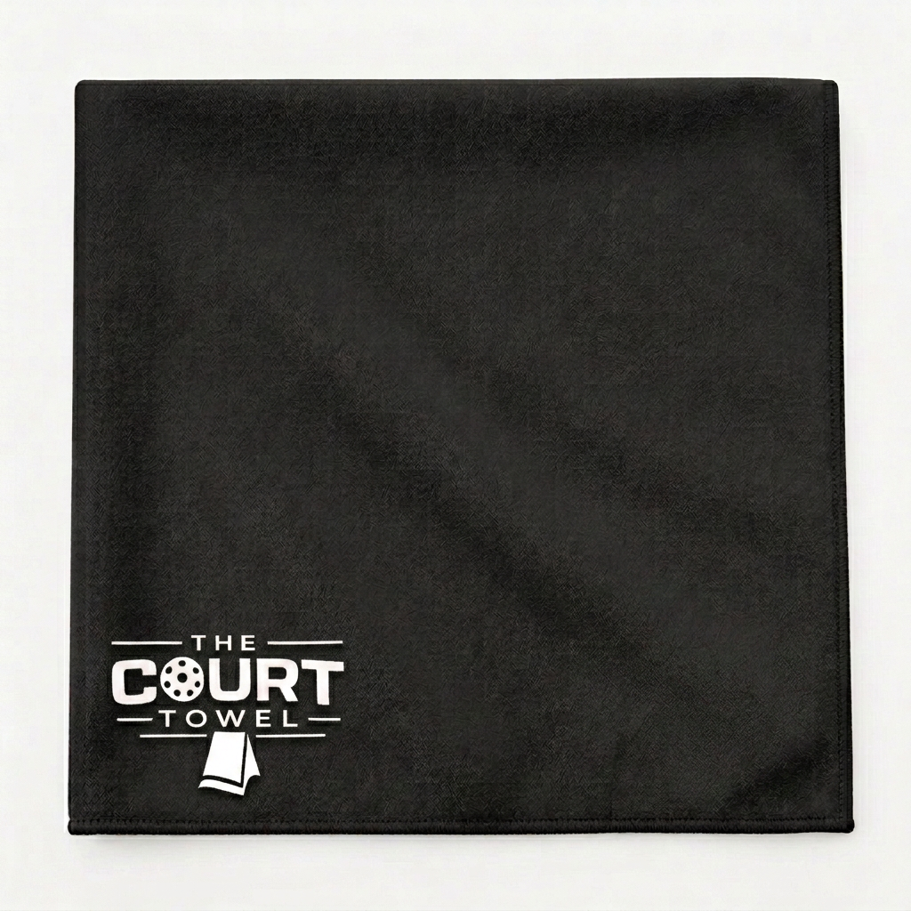 The Court Towel in Black with logo